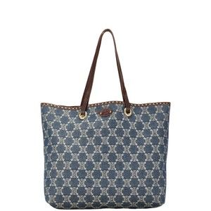 Celine Paris Macadam Handbag Tote Bag Denim Blue
